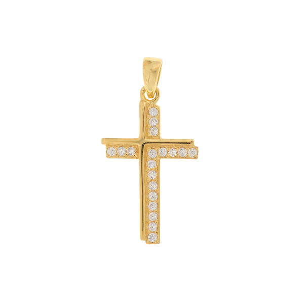 Anhänger Kreuz "Jemina" - vergoldet/925er Sterlingsilber