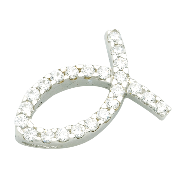 Anhänger "Fisch" mit Zirkonia-Steinen