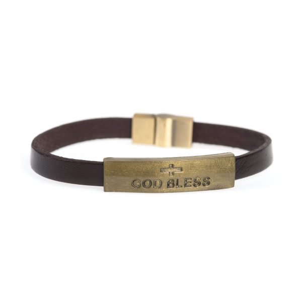 Armband "God Bless" - Leder