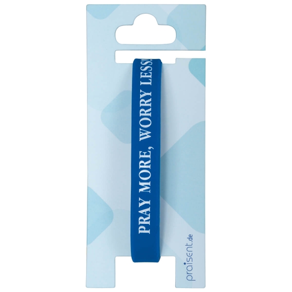 Armband "Pray more" - Blau