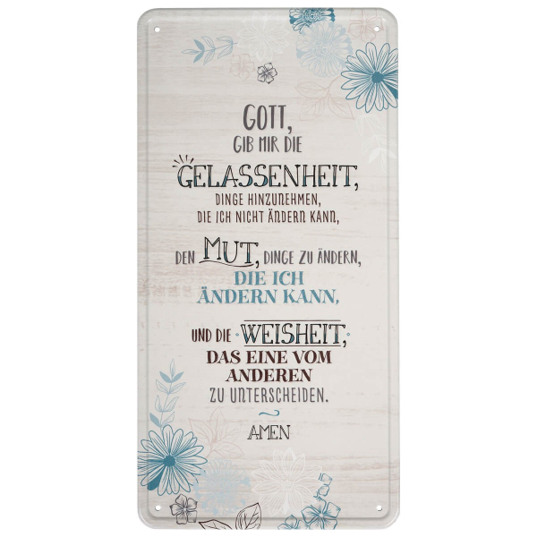 Vintage Blechschild "Gott, gib mir die Gelassenheit ..."