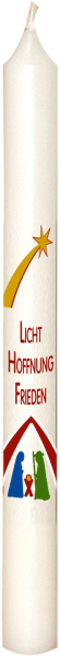 Stabkerze "Licht - Hoffnung - Frieden"