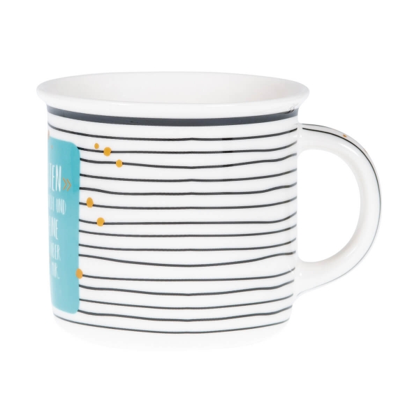 Tasse "Von allen Seiten umgibst du mich..." - Streifendesign