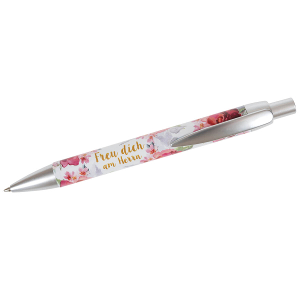 Kugelschreiber Pfingstrosen "Freu dich am Herrn"