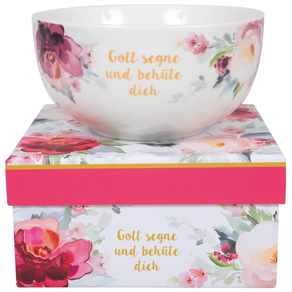 Müslischale Pfingstrosen "Gott segne und behüte dich"