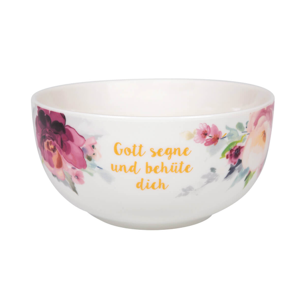 Müslischale Pfingstrosen "Gott segne und behüte dich"