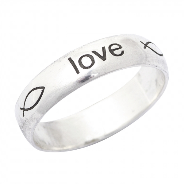 Ring "True love waits...Ichthys" - 925er Sterlingsilber