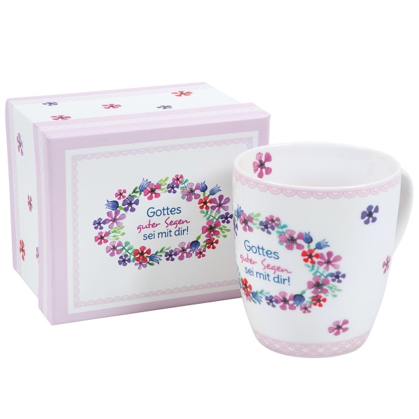 Porzellan-Tasse "Blumen Segen"