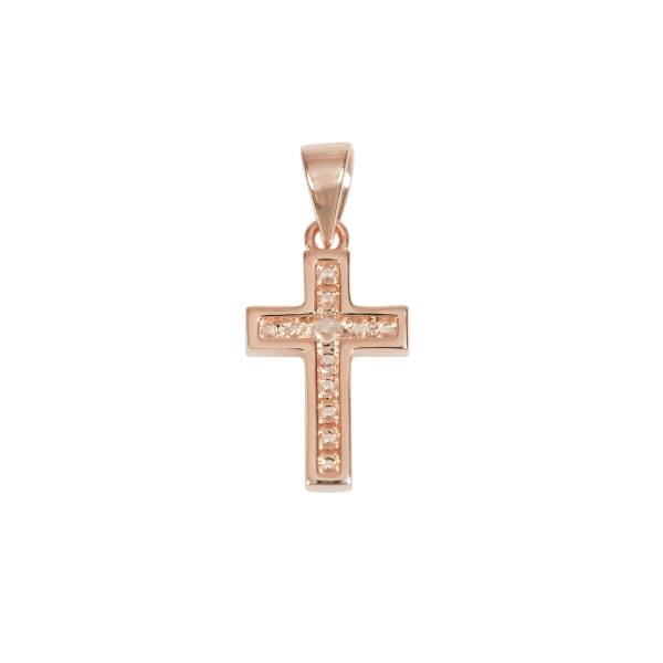 Anhänger "Kreuz" - rosé vergoldet