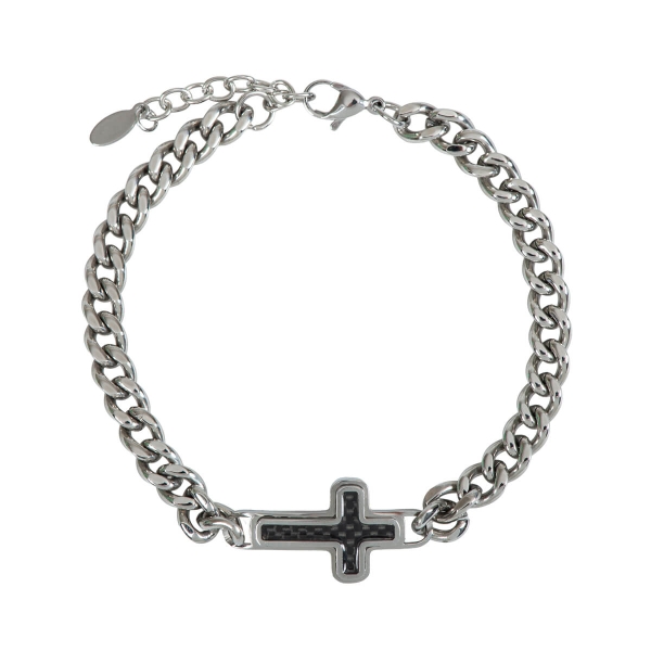 Herren-Gliederarmband mit Kreuz