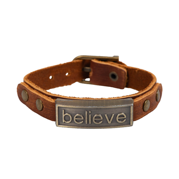 Lederarmband - Believe (braun)