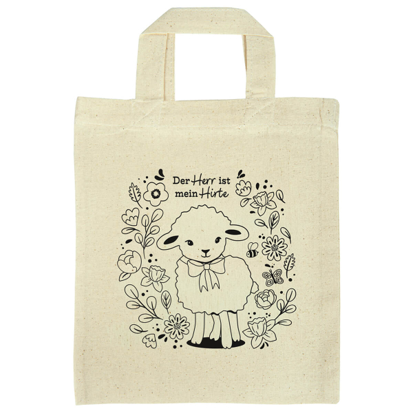 Baumwolltasche - Schäfchen zum Ausmalen - Der Herr ist mein Hirte