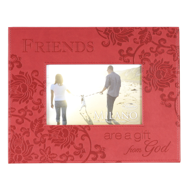 Bilderrahmen "Friends are a gift from God" - rot