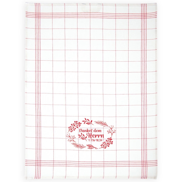 Geschirrtuch - Danket dem Herrn - rot