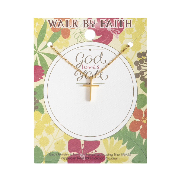 Halskette "filigranes Kreuz" - mit Goldauflage