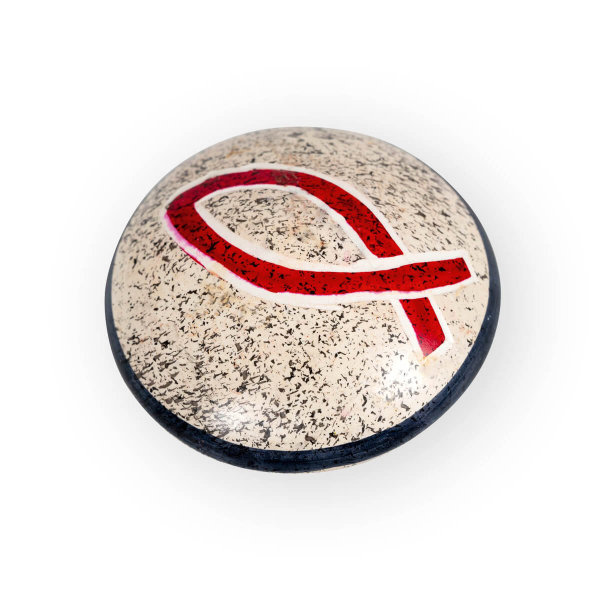 Handschmeichler Speckstein rund "Fischsymbol"