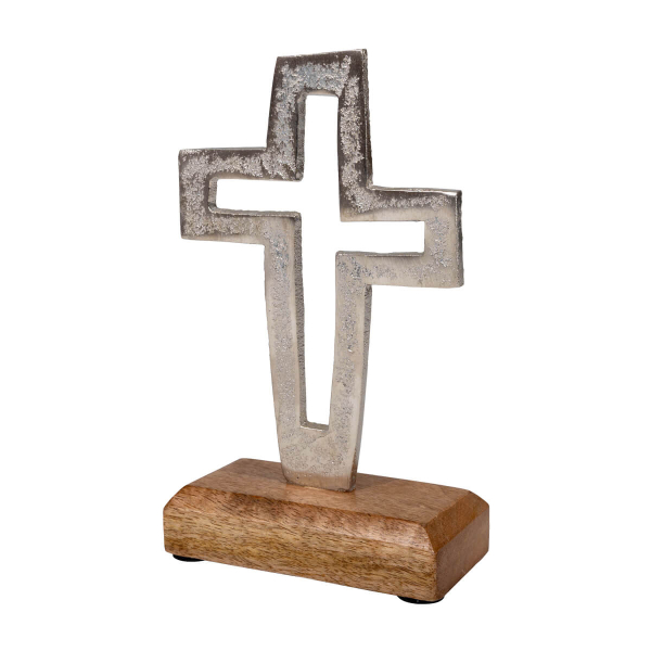 Deko-Kreuz auf Holzsockel