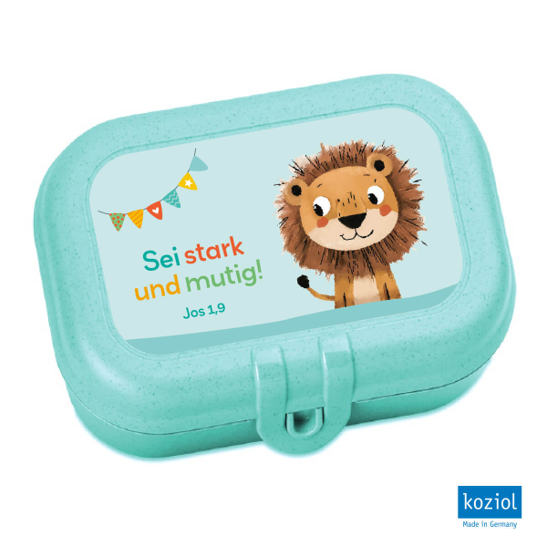 Lunchbox Löwe "Sei stark und mutig Jos. 1,9"