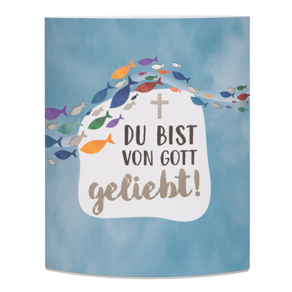 LED-Dekoleuchte "Du bist von Gott geliebt" - Fische LED-Dekoleuchte "Du bist von Gott geliebt" - Fische