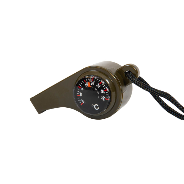 Pfeife mit Kompass und Thermometer "Gott hört dich"