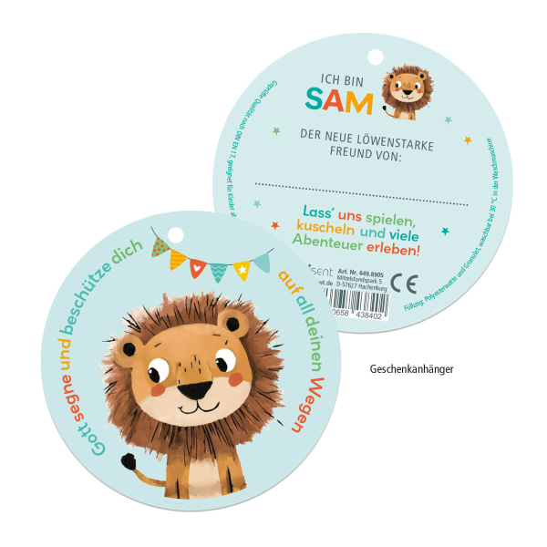 Plüschlöwe SAM "Gott segne und beschütze dich auf all deinen Wegen"