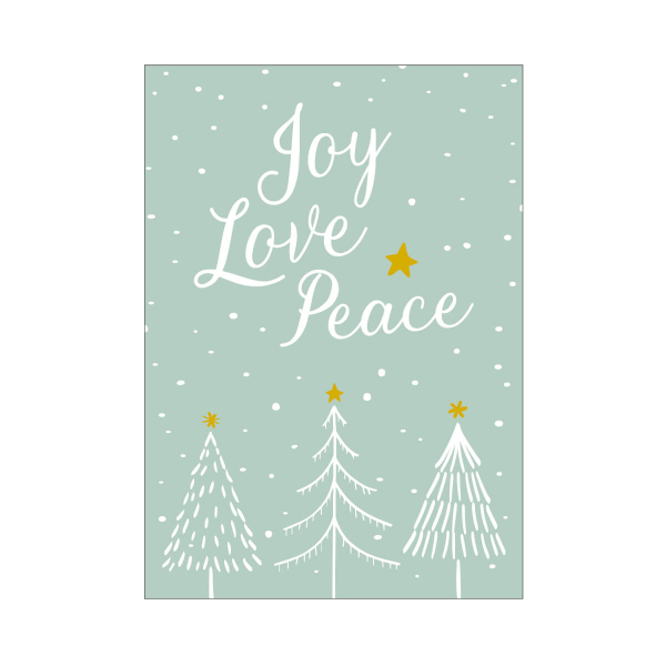 Postkarte Joy Love Peace