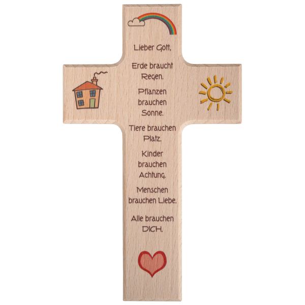 Holzkreuz Kindergebet