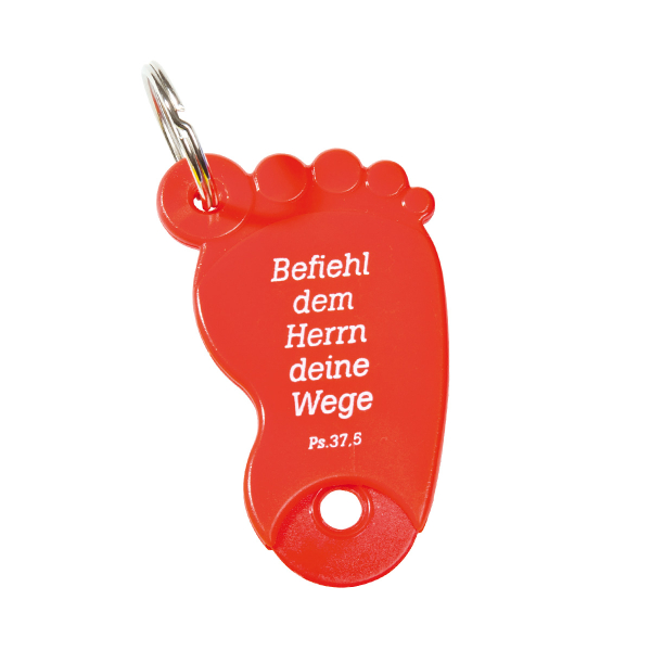 Schlüsselanhänger Fuß "Befiehl dem Herrn ..."