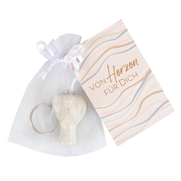 Schlüsselanhänger Speckstein Engel