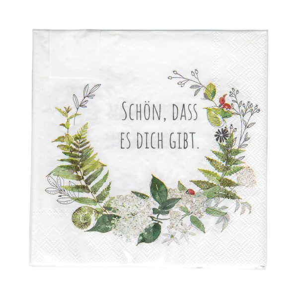 Servietten "Schön, dass es dich gibt" - Farn