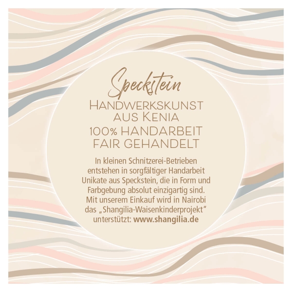 Handschmeichler Speckstein rund "Fischsymbol"