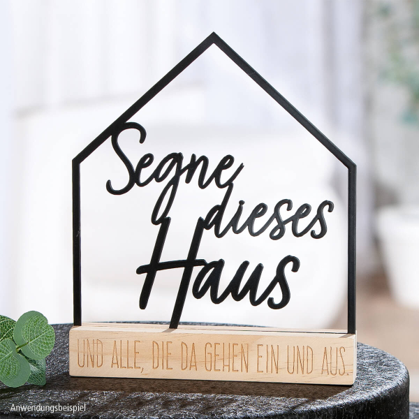 Standdeko - Segne dieses Haus - mit Holzleiste