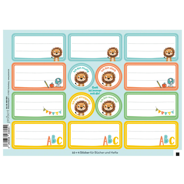 Namenssticker-Bogen "Gott ist immer mit dir!"