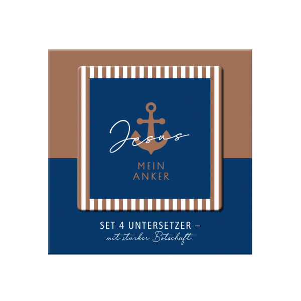 Untersetzer-Set "Jesus - mein Anker"