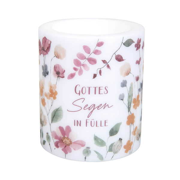 Wachskerze Windlicht - Gottes Segen in Fülle