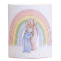 Papier LED-Deko-Leuchte - Kind in Hand mit Regenbogen