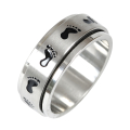 Ring "Footprints"-Edelstahl